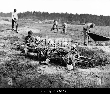 Cold Harbor, VA-Afro-Amerikaner sammeln Knochen von Soldaten in der Schlacht getötet. Foto aus den wichtigsten östlichen theater Stockfoto