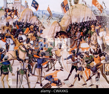 Die Schlacht von Crécy, Edward III von England besiegt Philip VI von Frankreich, 26 August 1346 Stockfoto