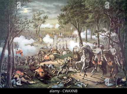 Schlacht von Chancellorsville, 2-4 Mai 1863, Lithographie von Kurz & Allison, 1889 Stockfoto
