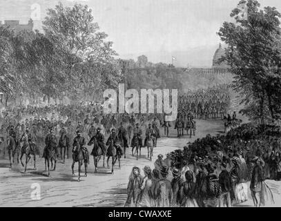 Den großen Beitrag, General Philip Sheridan Kavallerie marschieren auf der Pennsylvania Avenue in Washington D.C., 23. Mai 1865, von Stockfoto