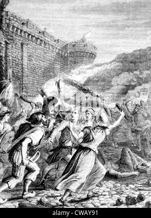 Angriff auf die Bastille durch die Revolutionsits von Paris, 1789. Stockfoto