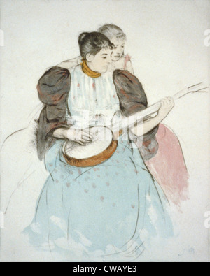 Die Banjo-Lektion, Gemälde von Mary Cassatt, 1894. Stockfoto