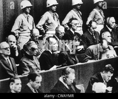 Die Nürnberger Prozesse, 1945-1946. Stockfoto