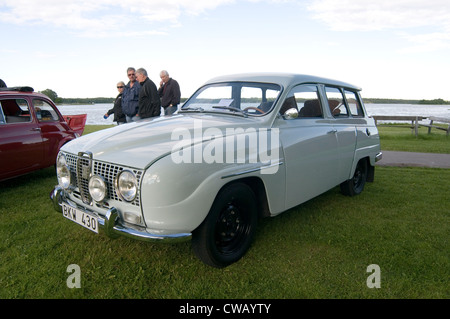 Saab 95 schwedische Oldtimer Schweden Autos Foglight Nebelscheinwerfer Stockfoto