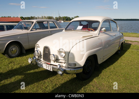 Saab 95 schwedische Oldtimer Schweden Autos Foglight Nebelscheinwerfer Stockfoto