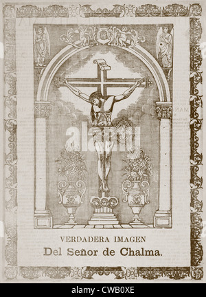 Jesus Christus, Titel: True Image von Herrn Chalma, von José Guadalupe Posada, Mexiko-Stadt, Zeichnung, ca. 1903. Stockfoto