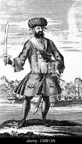 Blackbeard (aka Edward Teach) (alias Edward Thatch), englischer Pirat, starb 1718. Stockfoto