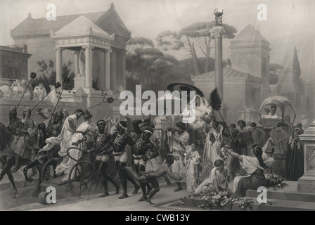 Antike Rom, die Via Appia Via Appia, Italien, Kupferstich um 1880.