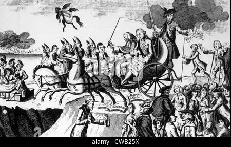 König George III (1738-1820), König von Großbritannien und Irland (1760-1801) von stolz und Sturheit getrieben. Politische Stockfoto