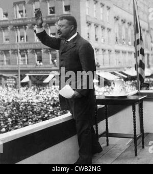 Präsident Theodore Roosevelt bei einer Rede in Providence, Rhode Island, 1902 Stockfoto