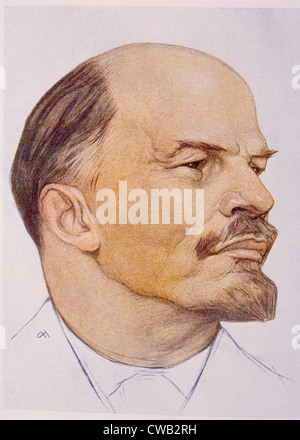 Vladimor Ilyich (aka Nicolei) Lenin (1870-1924), Gemälde von N. Andrejew Stockfoto