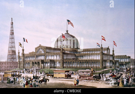 New York-Kristallpalast, Currier & Ives, 1853 Stockfoto