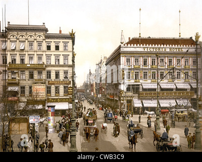 Deutschland, The Victoria Hotel, Unter Den Linden, Berlin, Photochrom, um 1900. Stockfoto