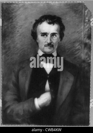 Poe, (1809-1849), US-amerikanischer Schriftsteller, halbe Länge, nach vorne, Hand in der Weste, Malerei, 19. Oktober 1921. Stockfoto