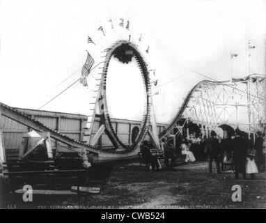 Coney Island, die Flip-Flap, Achterbahn Art der Fahrt, mit einer Schleife in It, Coney Island, New York, Foto, 1900. Stockfoto