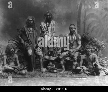 Gruppe der Fakire, Indien, Foto um 1890-1900. Stockfoto