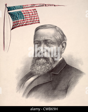 Benjamin Harrison, republikanischer Kandidat für das Präsidentenamt, Kampagne Napoléon, Lithographie, 1888 Stockfoto