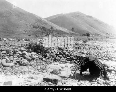 Nez Percé Schwitzhütte. Curtis Foto, ca. 1910 Stockfoto