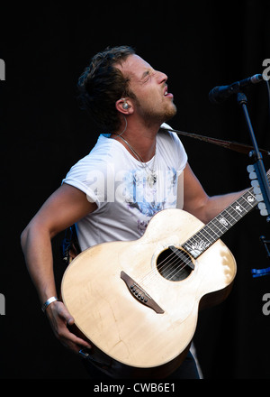 James Morrison spielt V Festival am 18.08.2012 im Hylands Park, Chelmsford. Personen im Bild: James Morrison. Bild von Julie Edwards Stockfoto