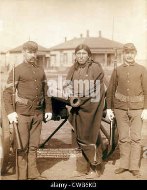 Tasunka, (aka viele Pferde) Oglala Sioux. Der Mörder der Leutenant Casey, in der Nähe von Pine-Ridge-Reservat, South Dakota. Foto von John Stockfoto