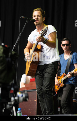 James Morrison spielt V Festival am 18.08.2012 im Hylands Park, Chelmsford. Personen im Bild: James Morrison. Bild von Julie Edwards Stockfoto