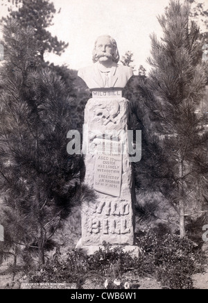 Wild Bills Denkmal. Wild Bill Hickok, geboren 27. Mai 1837 an Homer, Ill. von Jack McCall in Deadwood, S.D., 2. August 1876 getötet, Stockfoto