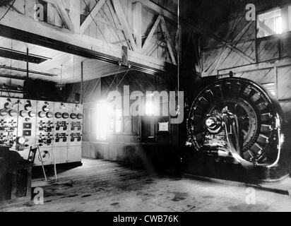 Strom. Westinghouse AC-Generator. Der weltweit erste einphasige AC power-Übertragungssystem. Gebaut von Nikola Tesla und Stockfoto