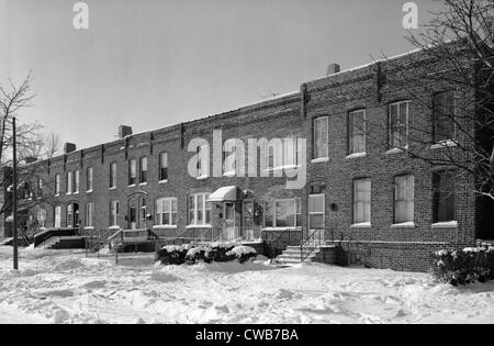 Pullman Palace Car arbeitet.  Arbeitnehmers Gehäuse, erbaut 1880 s. Langley Avenue, Pullman, Illinois. Stockfoto