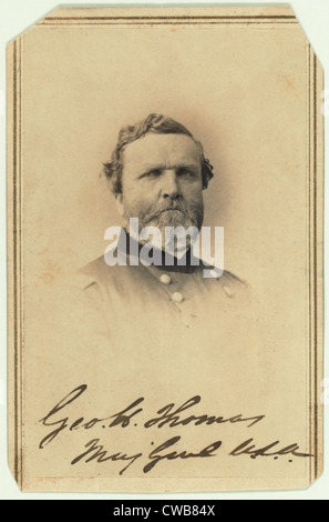 Der Bürgerkrieg. Major General George Henry Thomas, Carte de Visite von Thomas ca. 1862-1865 unterzeichnet. Mathhew Brady Studio Stockfoto