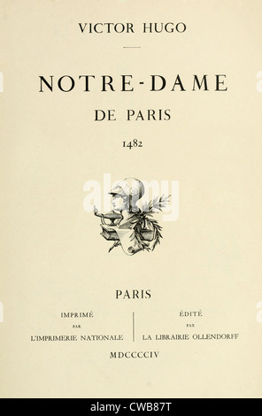 Notre-Dame de Paris, (auch bekannt als der Glöckner von Notre-Dame) Titelblatt der Ausgabe von 1894. Stockfoto