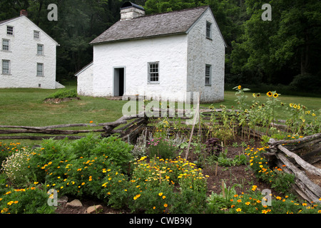 Homestead von Hopewell Forge Workers in 1700 Stockfoto