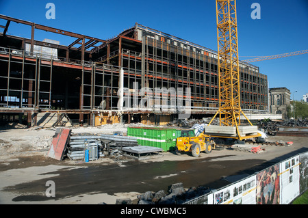 Berlin-Blick aus dem Palast Standort anzeigen auf die Abbrucharbeiten Stockfoto