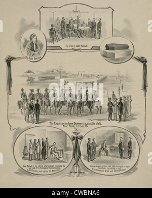 Festschrift drucken Darstellung der Testversion und Ausführung militante Sklavereigegner John Brown im Jahre 1859. Stockfoto
