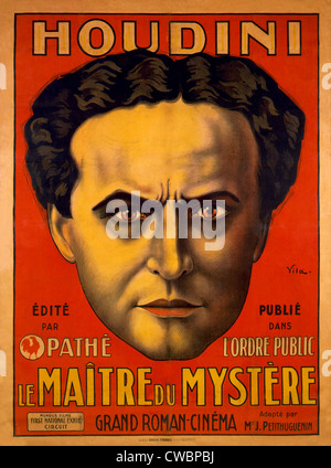 Französisches Plakat Werbung Harry serielle Film, le Maître du Mystère, Master of Mystery, 1915. Stockfoto