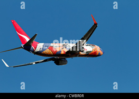 Qantas-Flugzeug Yanany träumen nur nach abheben Stockfoto