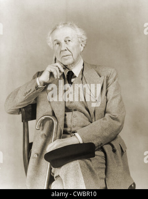 Frank Lloyd Wright (1867-1959), US-amerikanischer Architekt in 1938 Porträt. Stockfoto