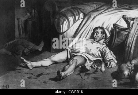 RUE TRANSNONAIN, LE 15 AVRIL 1834, Lithographie von Französisch Künstler Honoré Daumier (1808-1879), einen Vorfall in der Darstellung Stockfoto