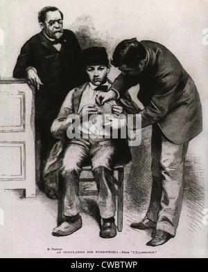 (Tollwut) Tollwutimpfung verabreicht, um Teenager Jean-Baptiste Jupille am Pasteur-Labor im Oktober 1885. Stockfoto
