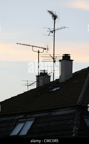 Antennen auf dem Dach Stockfoto