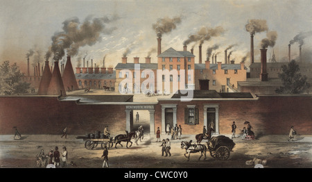Wentworth Werke, Datei- und Stahl Hersteller und Exporteure von Eisen in Sheffield, England. Ca. 1860. Stockfoto