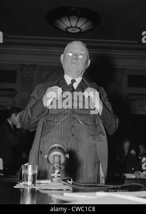 William Green (1873 – 1952), Präsident der American Federation of Labor (AFL), vor dem Senat Bildung und Arbeit Stockfoto