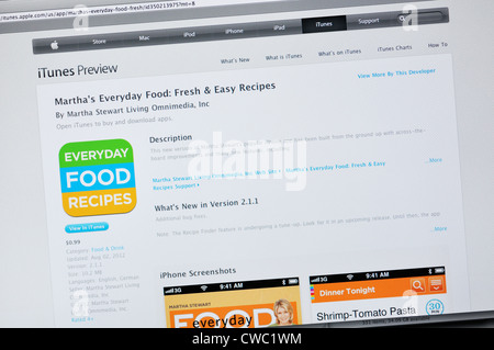 Website von Martha Stewart app - Rezepte, Kunsthandwerk und Unterhaltung Stockfoto
