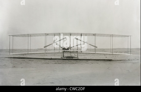 Gebrüder Wright "Maschine" das Flugzeug den ersten machten Flug in einem schwer-alsluft Flugzeug gesteuert Stockfoto