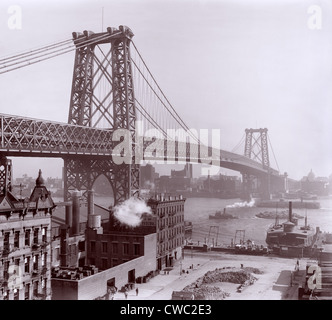 Williamsburg Bridge betrachtet von Downtown Manhattan mit Brooklyn in der Ferne. 1903. LC-D4-36499 Stockfoto