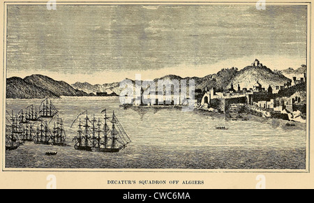 Erster Barbary Krieg 1801-1805. Decaturs Geschwader aus Algier. Stockfoto