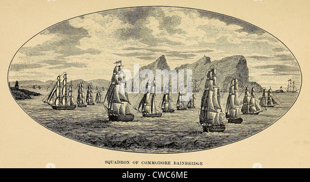 Erster Barbary Krieg 1801-1805. US Navy und die Barbary Piraten. Stockfoto