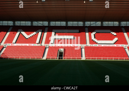 Tribünenplätze Riverside Stadium Middlesbrough Football Club Stockfoto