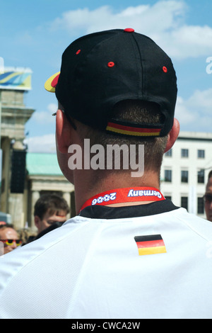 Berlin, deutsche Fan auf der offiziellen Fanzone Stockfoto