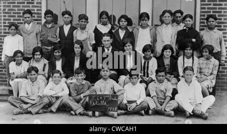 Zukünftige US-Präsidenten, Lyndon Johnson an der Welhausen Schule mit seiner ersten Schüler, seine fünfte, sechste und siebte Klasse Stockfoto
