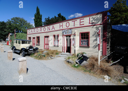 Das Cardrona Hotel, ein historisches Hotel in Cardrona an der Crown Range Road in den Crown Range Mountains, Otago, Neuseeland. Stockfoto